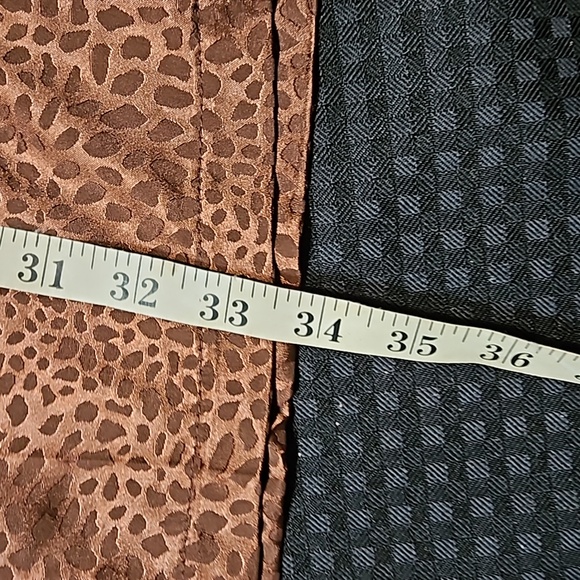 Boohoo, leopard print, satin, straight leg, chocolate brown, size 12 pants - Picture 7 of 13